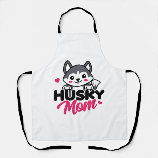 ハスキードッグママかわいいかわいいデザイン エプロン (正面)