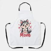 ハスキードッグママかわいいかわいいデザイン エプロン (正面)