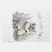 ハスキードッグママフローラ キッチンタオル (横)