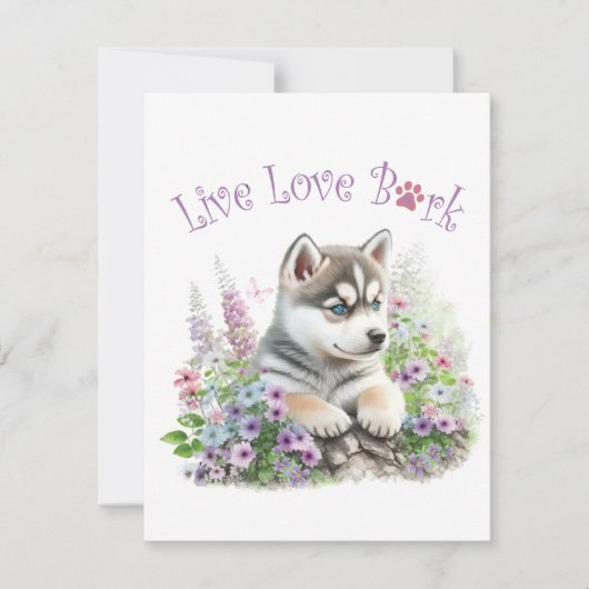 ハスキードッグママフローラ ノートカード (正面)