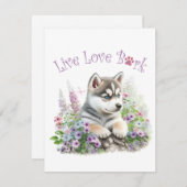 ハスキードッグママフローラ ノートカード (正面/裏面)