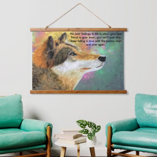 ハスキードッグルールー 吊り下げ型タペストリー (リビング)