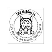 ハスキードッグ差出人住所ファミリー ラバースタンプ (インプリント)