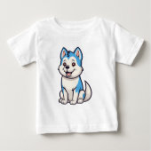 ハスキーハウラーズハスキードッグパワーロゴアート ベビーTシャツ (正面)