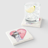 ハスキーバレンタインデー ストーンコースター (横)