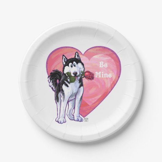 ハスキーバレンタインデー ペーパープレート (正面)