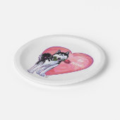 ハスキーバレンタインデー ペーパープレート (アングル)