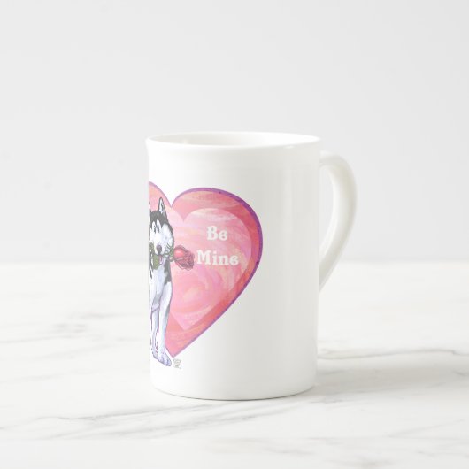ハスキーバレンタインデー ボーンチャイナマグカップ (正面右)