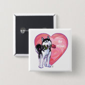 ハスキーバレンタインデー 缶バッジ (正面&裏面)