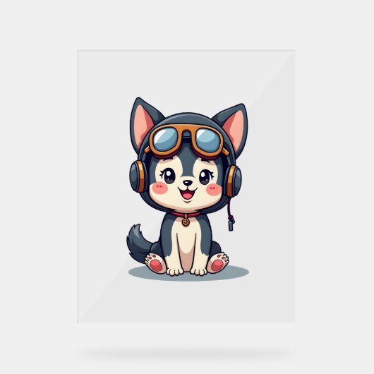 ハスキーパイロットドッグラバーマリュート アクリルサイン (正面)