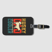 ハスキーパパ、定期的なパパが涼しさに上昇おもしろい ラゲッジタグ (正面横)