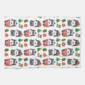 ハスキーパピードッグサンタフェスティバルホリデークリスマス キッチンタオル (横)