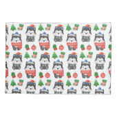ハスキーパピードッグサンタフェスティバルホリデークリスマス 枕カバー (裏面)
