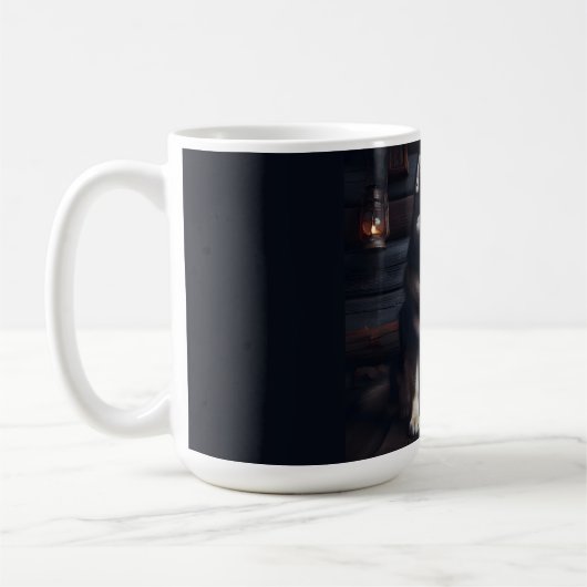 ハスキーパーソナライズされたの コーヒーマグカップ (左)
