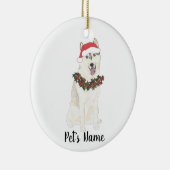 ハスキーパーソナライズされたの セラミックオーナメント (右)