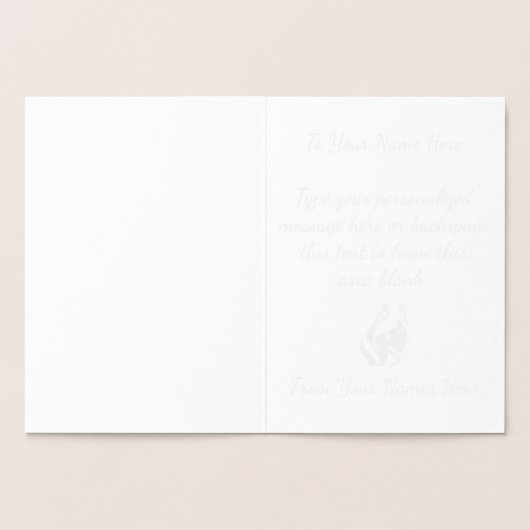 ハスキーパーソナライズされたカード銀 箔カード (内部)