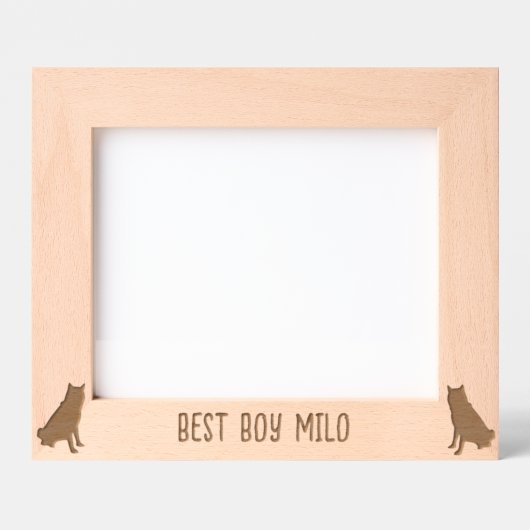 ハスキーパーソナライズされたシルエット彫刻 レーザー彫刻フレーム (正面)