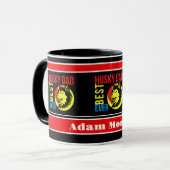 ハスキーパーソナライズされた最高のパパエバー マグカップ (正面左)