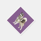 ハスキーフラワーパープルナプキン スタンダードカクテルナプキン (角)