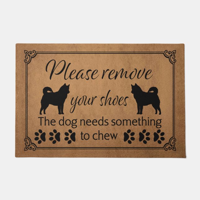 ハスキーホームセキュリティ24時間監視愛犬家 ドアマット (正面)