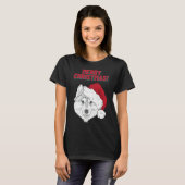 ハスキーメリークリスマススタイル1 Tシャツ (正面フル)
