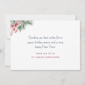 ハスキーモダンドッグエレガントハッピーホリデーズビジネス シーズンカード (裏面)