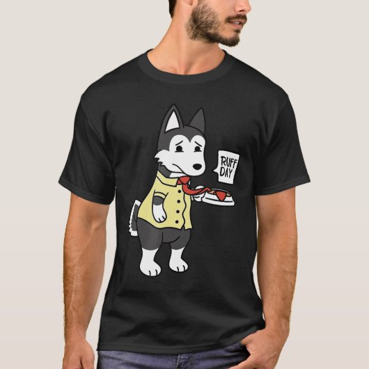 ハスキーラフデイおもしろい犬ギフト Tシャツ (正面)
