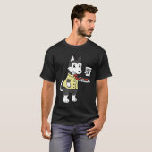 ハスキーラフデイおもしろい犬ギフト Tシャツ (正面フル)
