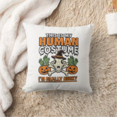 ハスキー人間の仮装 楽しいハロウィーンの犬の服 デザイン クッション (ブランケット)