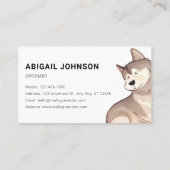 ハスキー付き水彩色ペットグルーミング 名刺 (裏面)