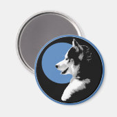 ハスキー冷蔵庫用マグネットアラスカそりドッグマグネット/ギフト マグネット (正面/裏面)