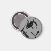 ハスキー冷蔵庫用マグネットアラスカそりドッグマグネット/ギフト マグネット (正面/裏面)