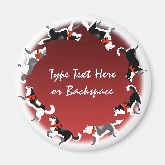 ハスキー冷蔵庫用マグネットクリスマススレッドドッグマグネット マグネット (正面)