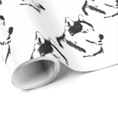 ハスキー包装紙ハスキーそり犬紙 ラッピングペーパー (ロールコーナー)