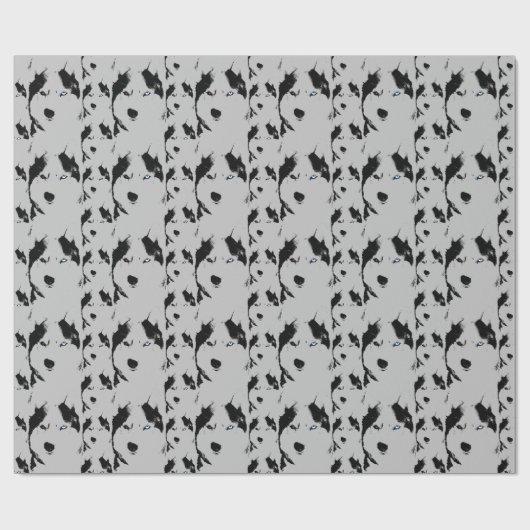 ハスキー包装紙ハスキーそり犬紙 ラッピングペーパー (フラット)