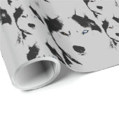 ハスキー包装紙ハスキーそり犬紙 ラッピングペーパー (ロールコーナー)