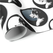 ハスキー包装紙ハスキー犬ぞり犬紙 ラッピングペーパー (ロールコーナー)