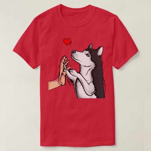 ハスキー好きかわいい犬ママ女の子の女の子  Tシャツ (デザイン正面)