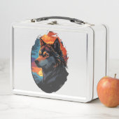 ハスキー威厳のあるアアンザサンセットスカイセレニティビュー メタルランチボックス (インサイチュ)