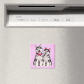 ハスキー子犬の恋バレンタインマグネット マグネット (インサイチュ (食洗機))