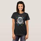 ハスキー宇宙飛行士ドッグ深いイン宇宙宇宙宇宙 Tシャツ (正面フル)