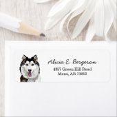 ハスキー差出人住所ラベル ラベル