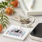 ハスキー引用文犬毛じゃないハスキーグリッター キーホルダー (正面右)