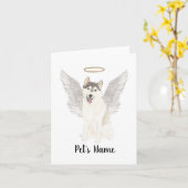 ハスキー悔やみや弔慰メモリアル カード (黄色い花)