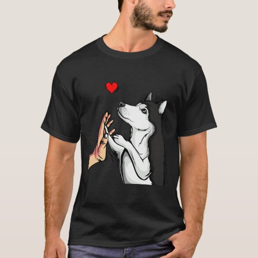 ハスキー愛かわいい犬ママ女の子の女の子 Tシャツ (正面)