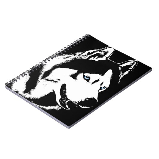 ハスキー手帳シベリアのハスキーのギフト&ブック ノートブック (左側)