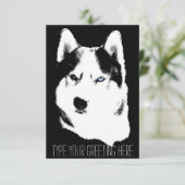 ハスキー招待状パーソナライズされたシベリアハスキーカード 招待状 (スタンド正面)