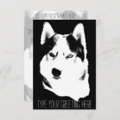 ハスキー招待状パーソナライズされたシベリアハスキーカード 招待状 (正面/裏面)