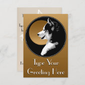 ハスキー招待状パーソナライズされたシベリアハスキーカード 招待状 (正面/裏面)