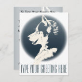 ハスキー招待状パーソナライズされたシベリアハスキーカード 招待状 (正面/裏面)